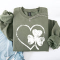 Retro Heart, Vintage, St Patrick's Day, Shamrock, Sweatshirt