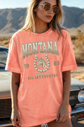 Women Montana Graphic Print Mineral Wash Top