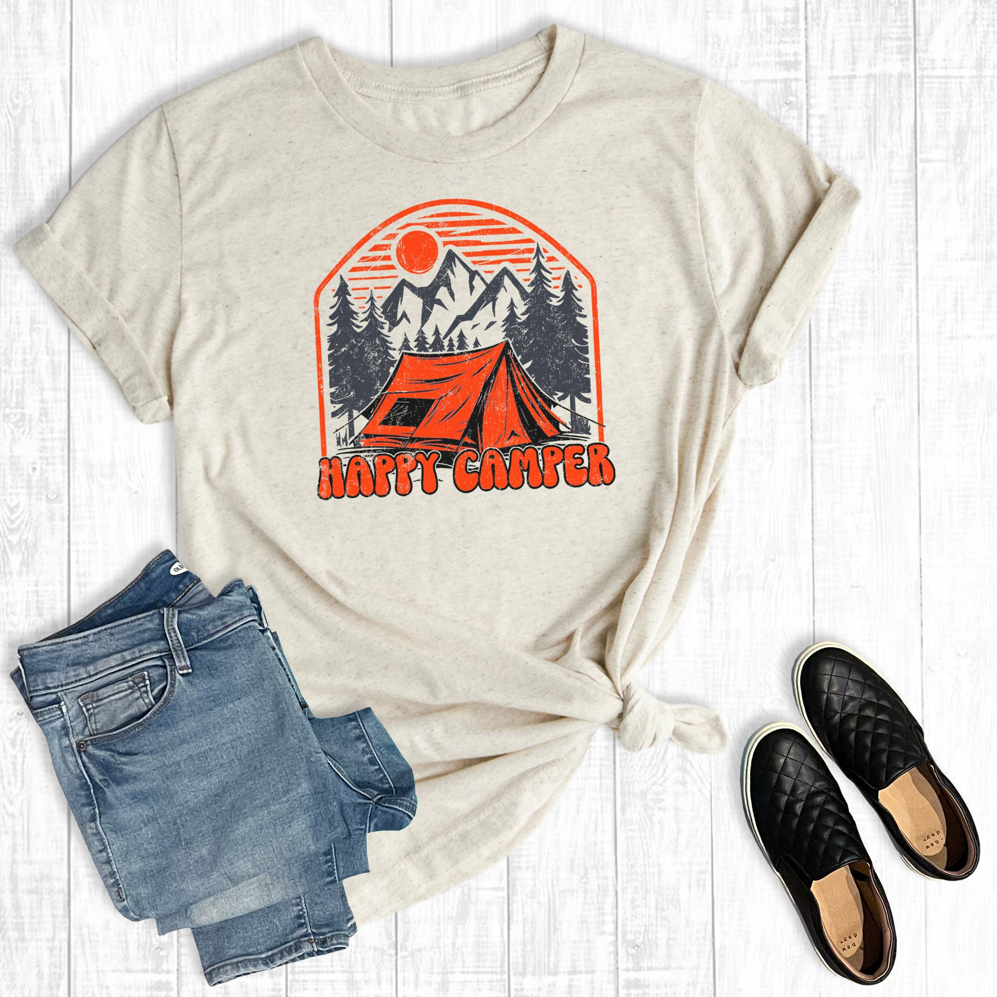 Retro Summer Happy Camper Graphic Tee