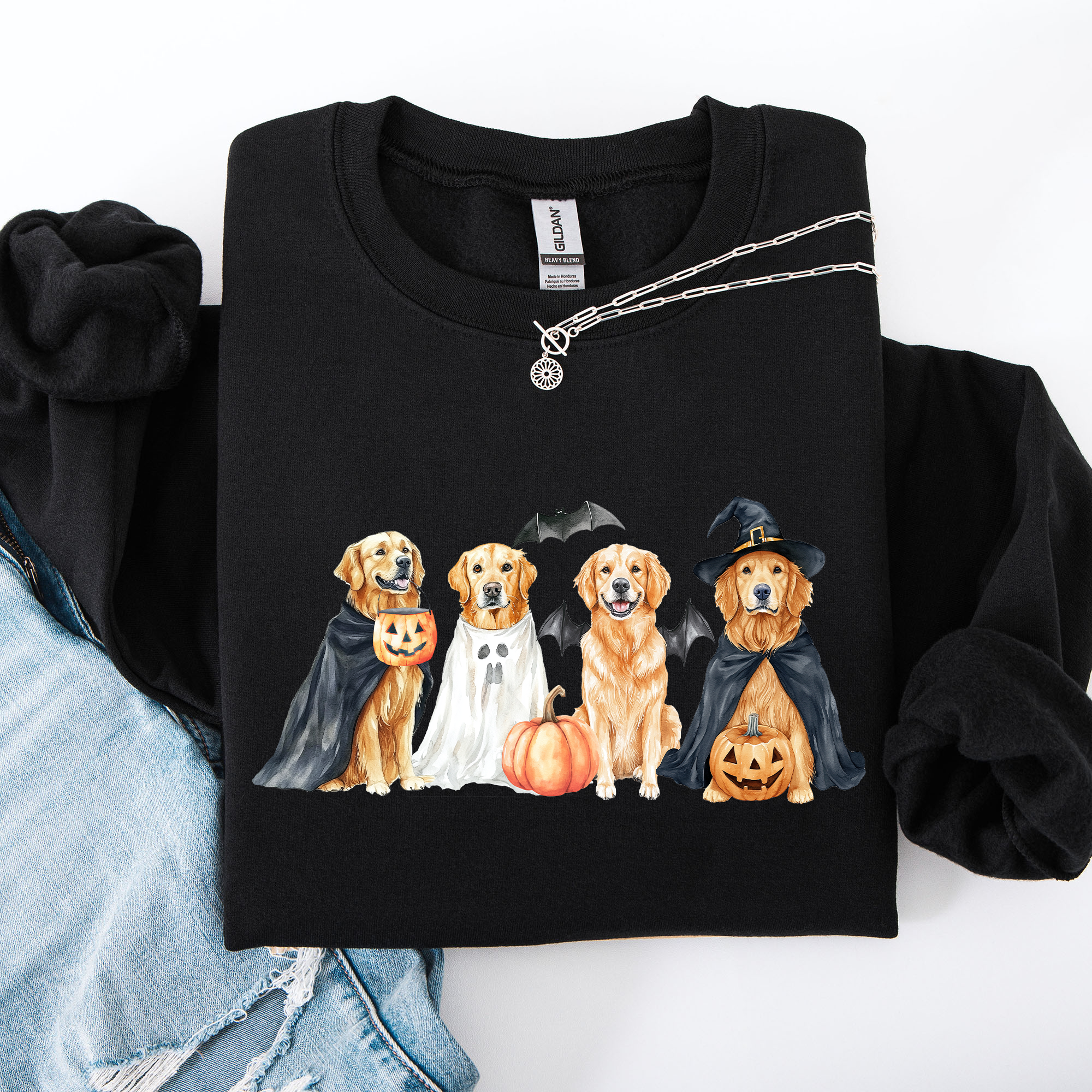 Adorable Halloween Dogs, Bats, Pumpkins Halloween Sweatshirt