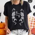 Dancing Skeletons Retro Halloween T-Shirt White Print