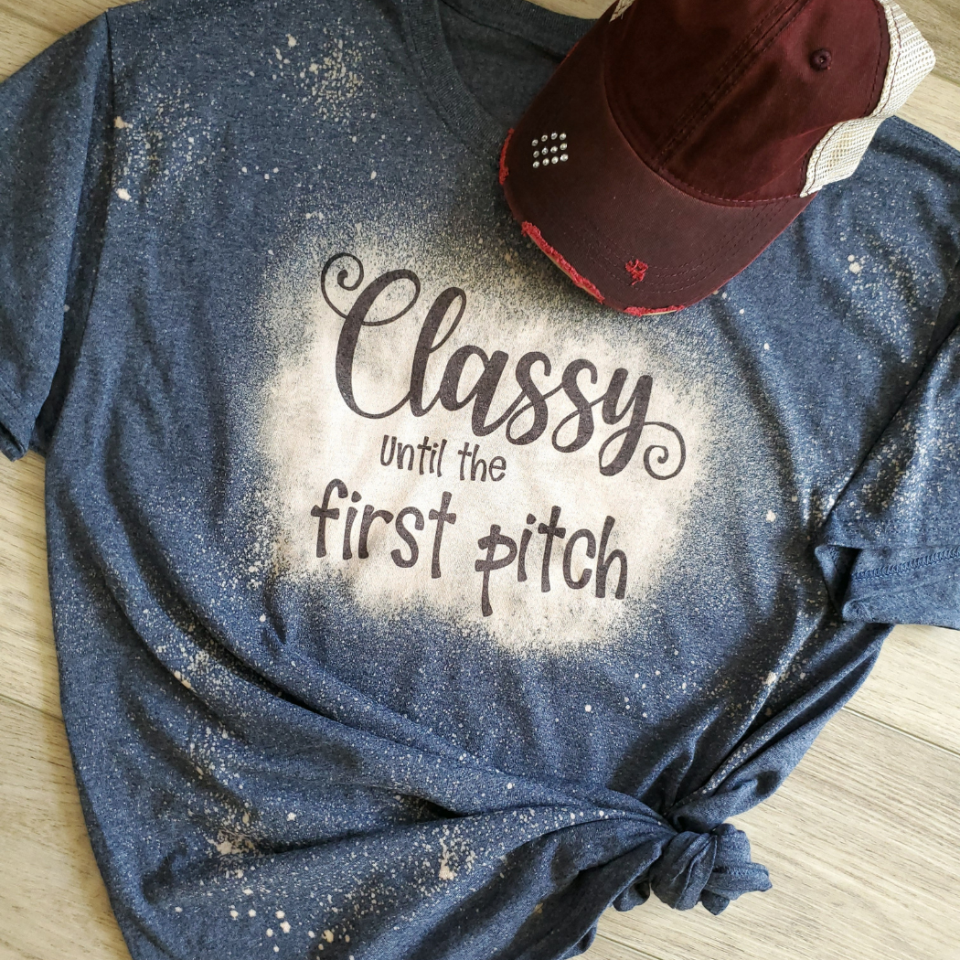 Classy Until the First Pitch Baseball Mom Graphic Tee