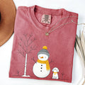 Snowman and Dog, Cute, Winter, Tree, Christmas, Snow Tshirt