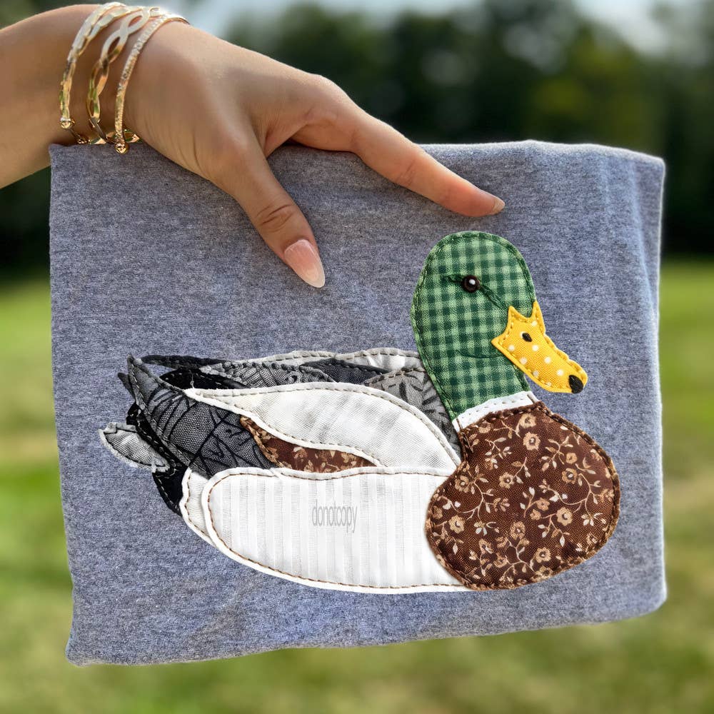 Faux Patchwork Sitting Mallard Duck Tee