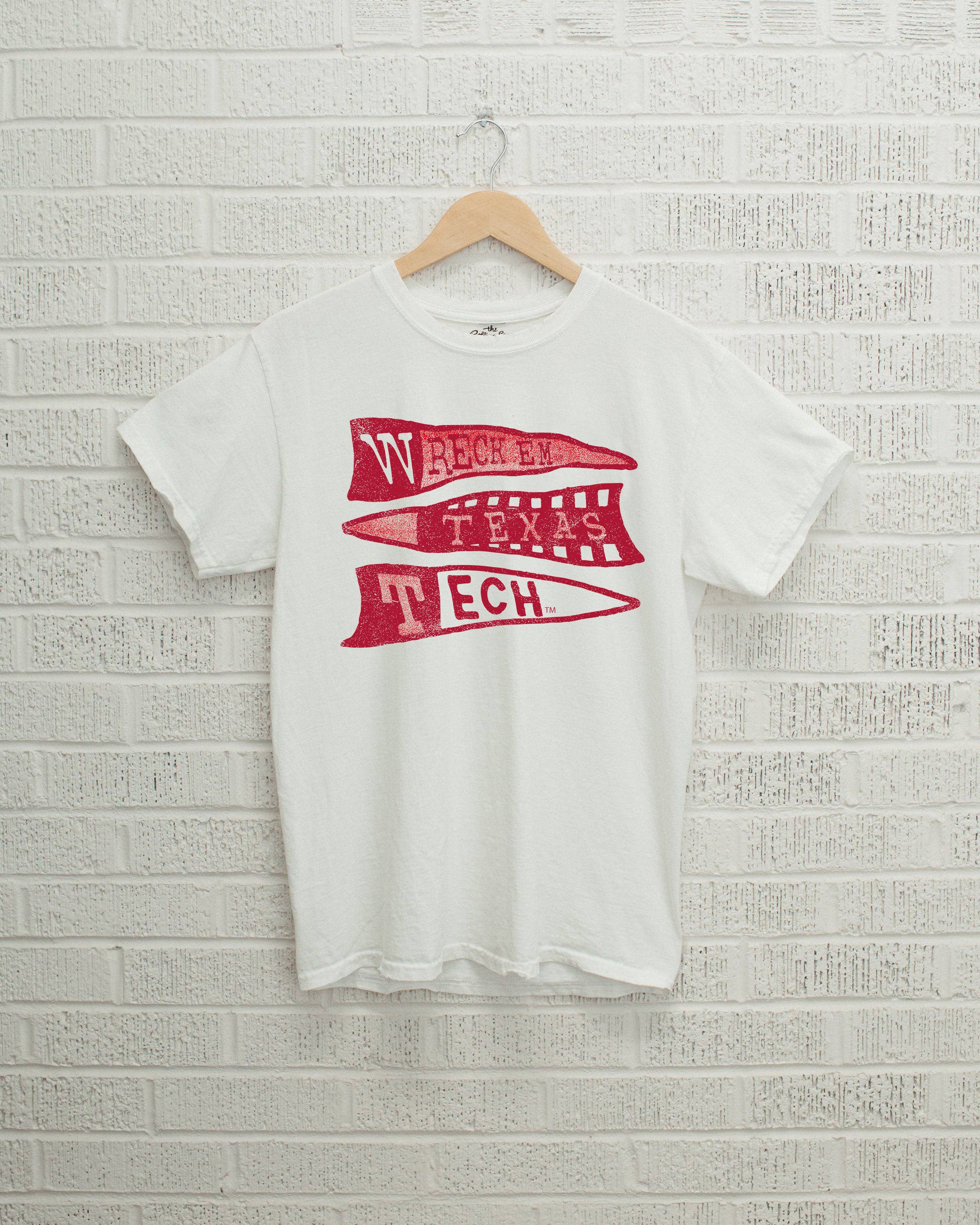 Wreck Em Texas Tech Pennant White Comfort Colors Tee