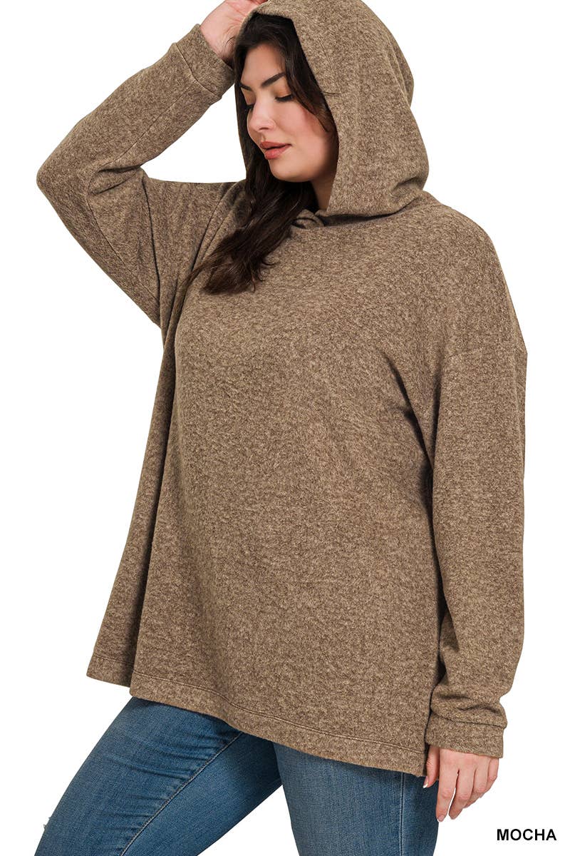1014 Hooded Brushed Melange Hacci Sweater SI-27235