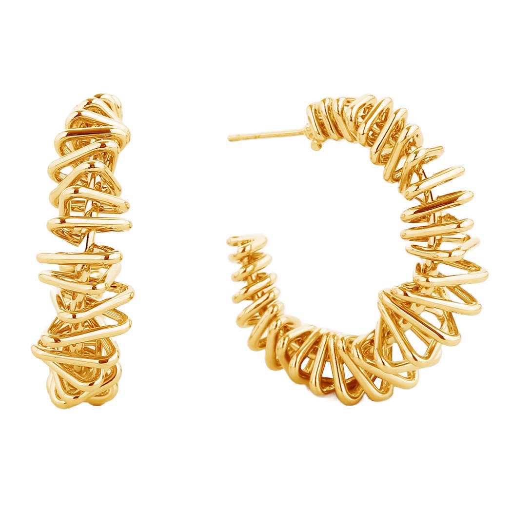 14K Gold-Dipped Spiky Triangular Post Earrings