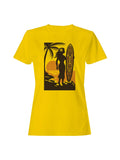 Tropical Sunset Surfer Art Women's T-Shirt