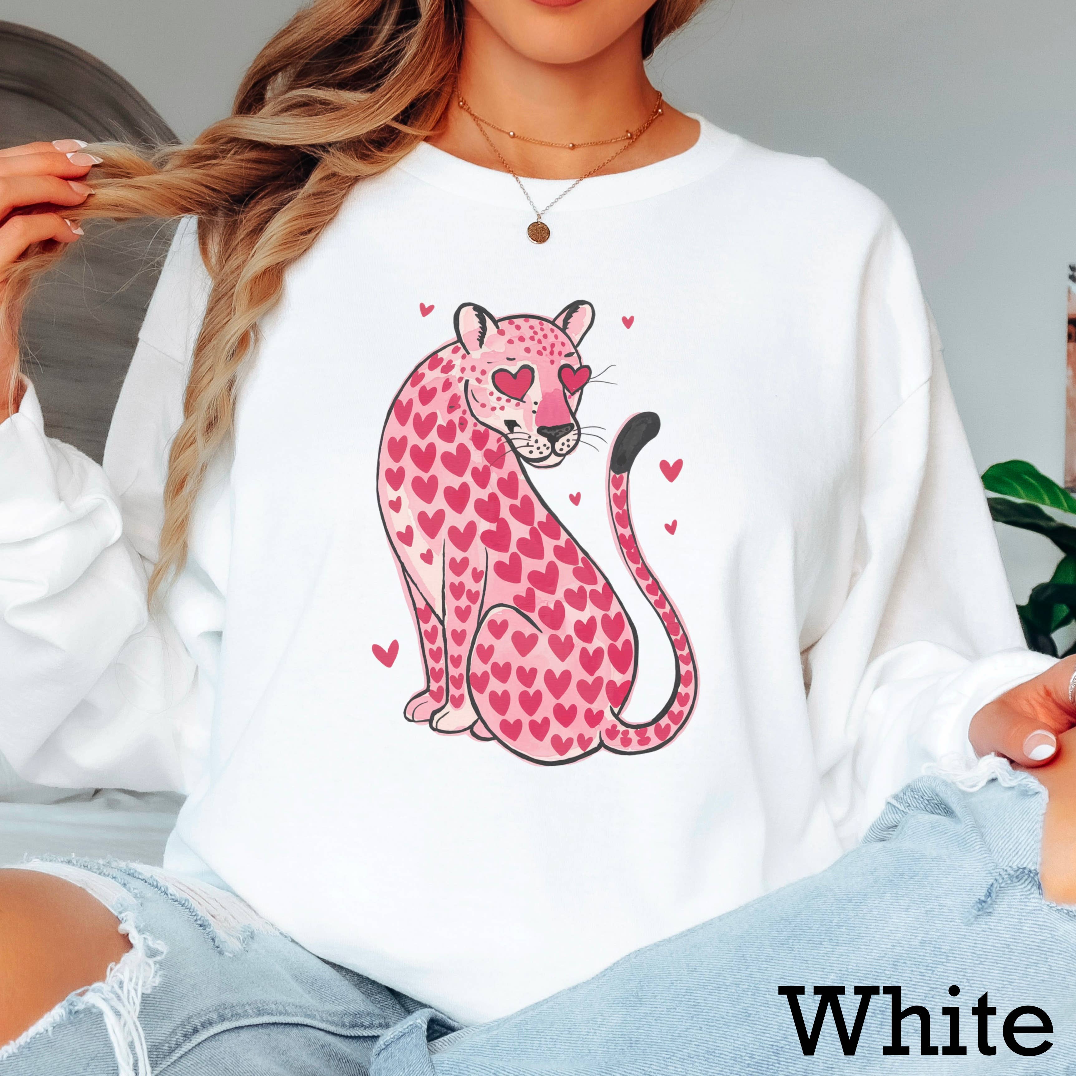 Leopard Hearts Valentine’S Day Long Sleeve Shirt | Gildan