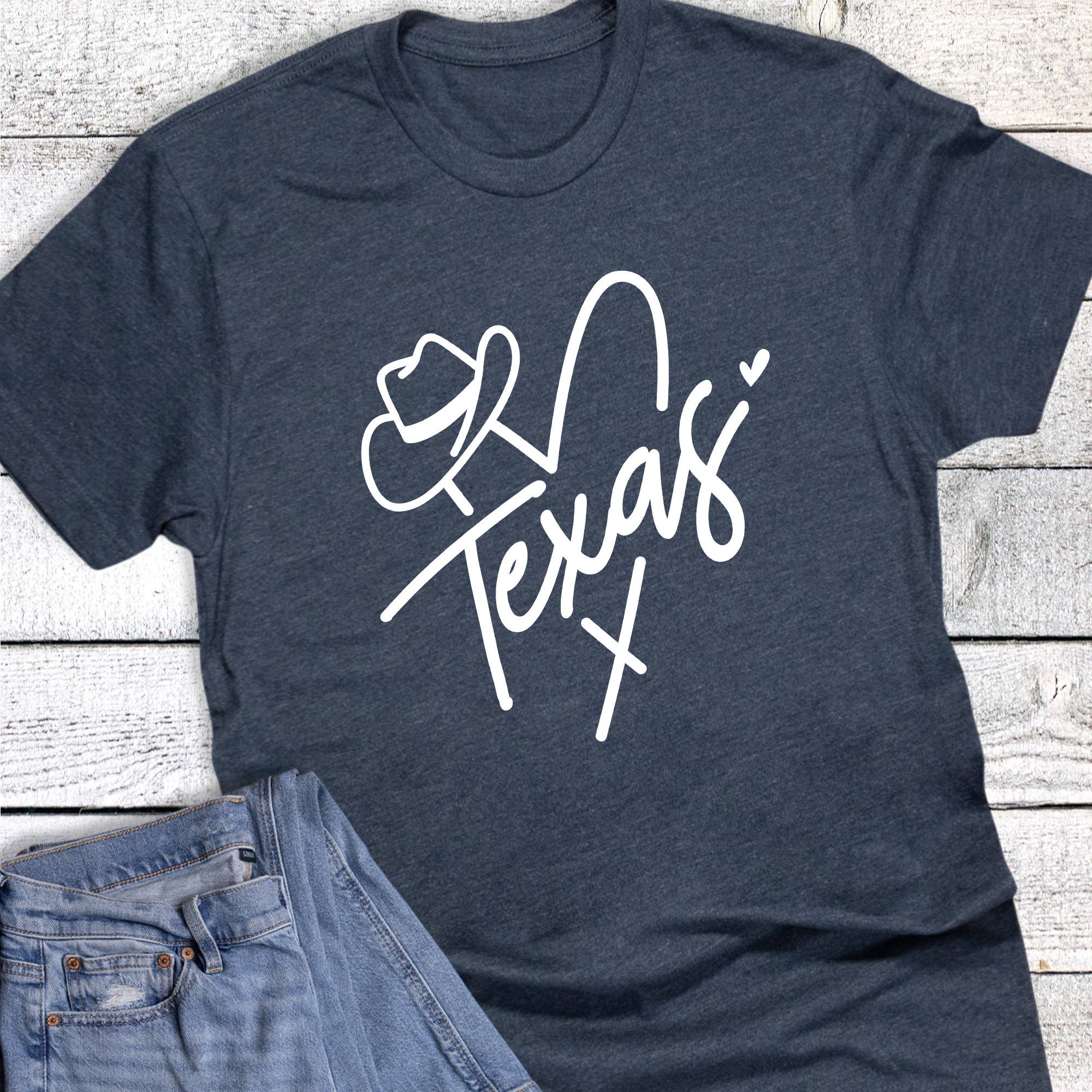 Texas Heart and Cowboy Hat Graphic Tee