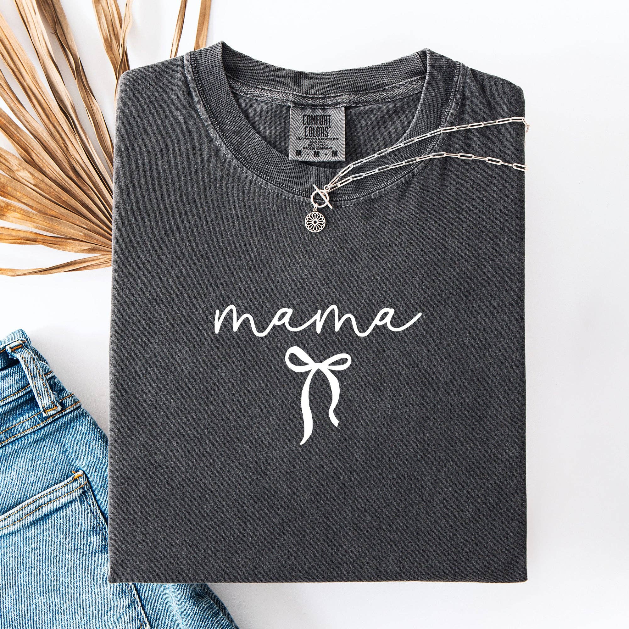 Mama, Minimalist Ribbon, Mother's Day Comfort Colors T-Shirt