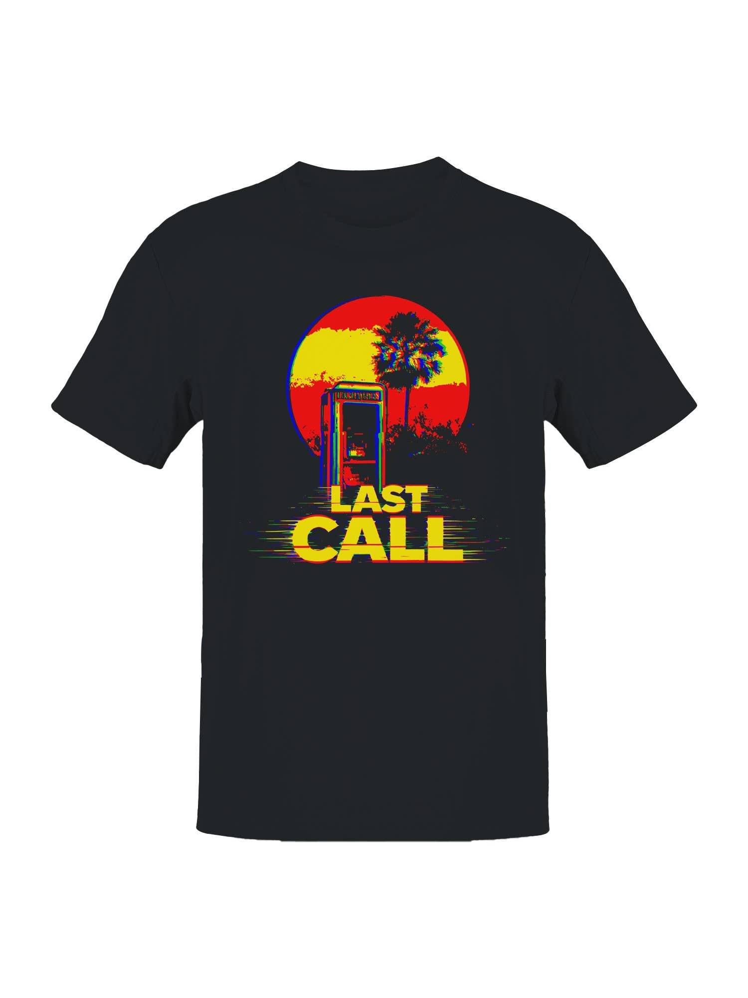 Retro Sunset Last Call Design Men's T-Shirt