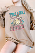 Wild Horse Ranch Rodeo Cow Girl Oversize Terry Sweatshirts