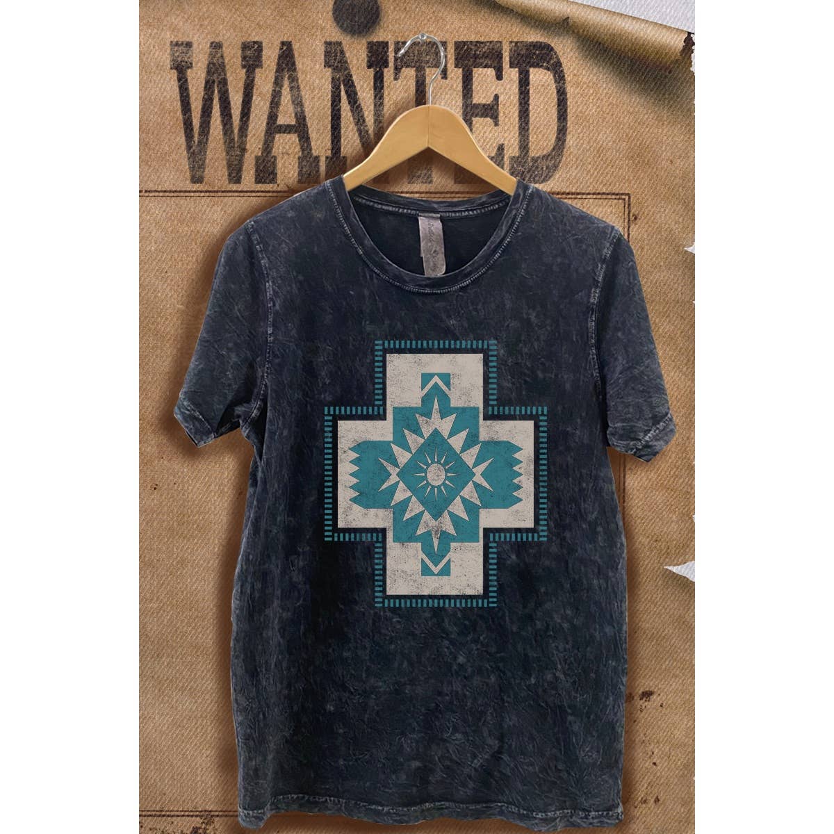 Ethnic Mineral Wash Vintage Graphic  Tee