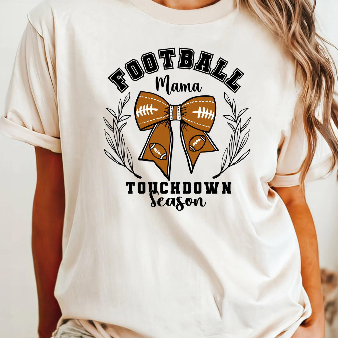Football Mama Bow Tee