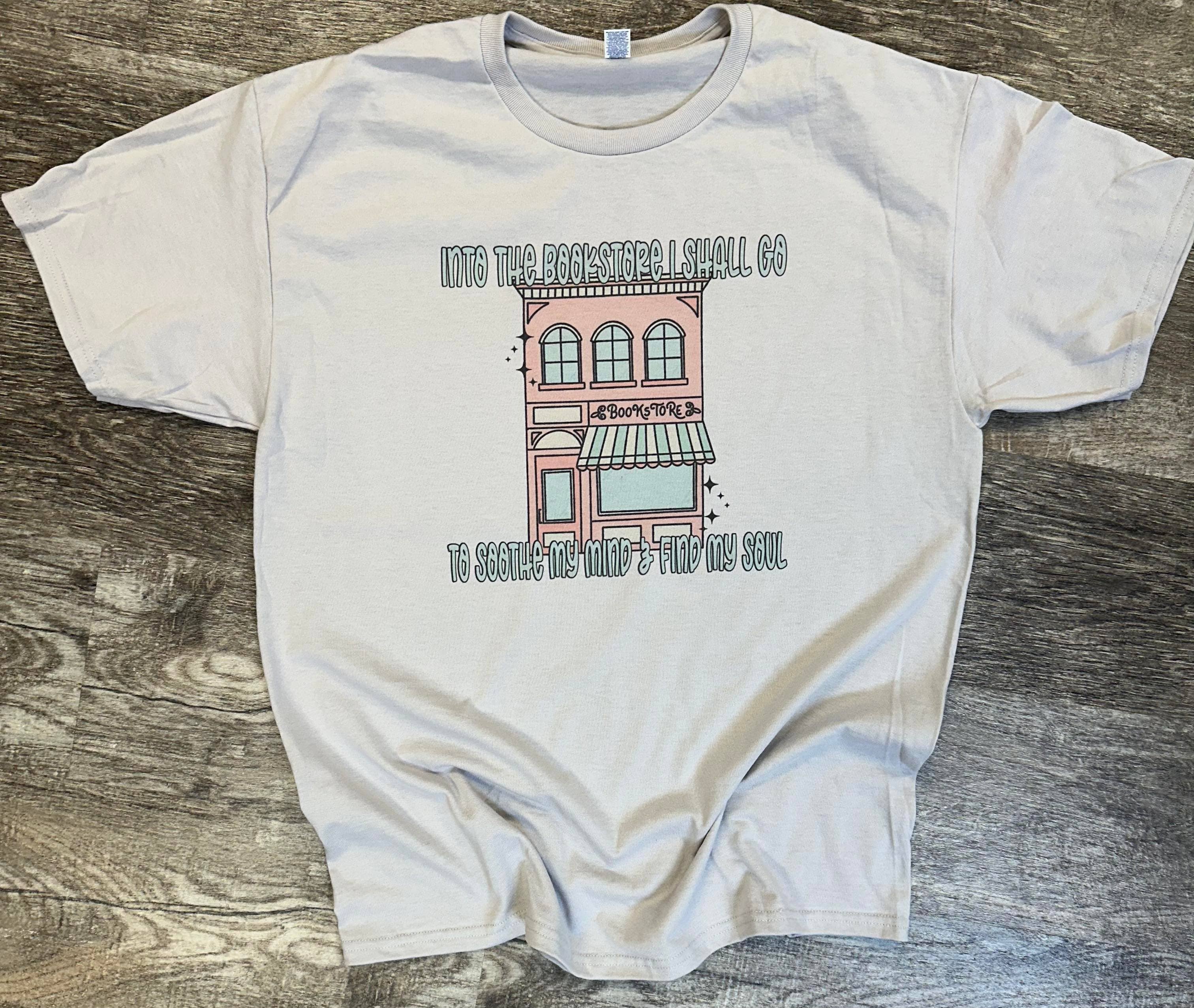 Into the Bookstore I Shall Go On Silver Tee
