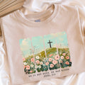 He Has Risen Easter Christian Graphic Tee | Gildan
