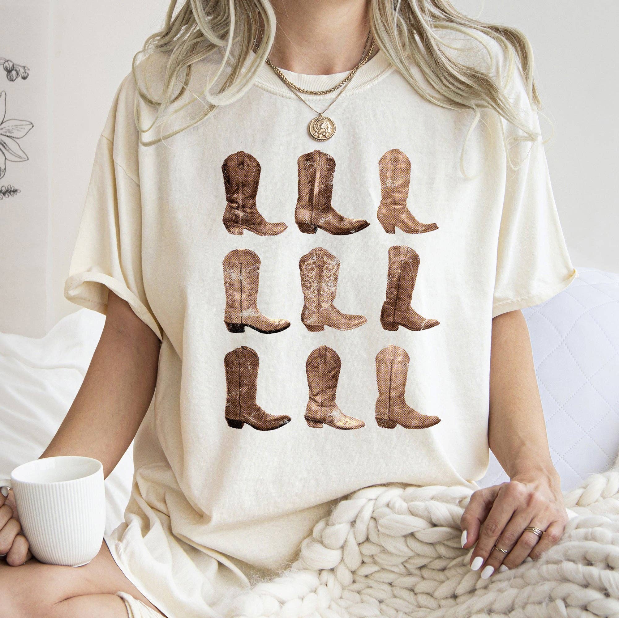 Cowboy Boots, Western, Retro, Vintage, Country,  Tshirt