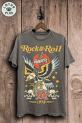 Rock & Roll Eagle Tattoo Graphic Top