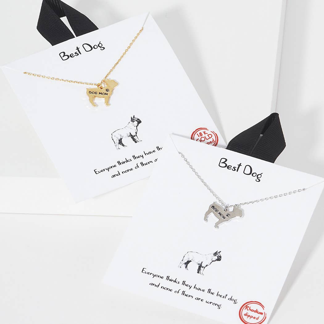 Gold-Dipped Dog Mom Necklace
