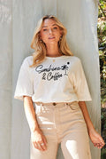 Sunshine and Coffee Mineral Washed Graphic Top