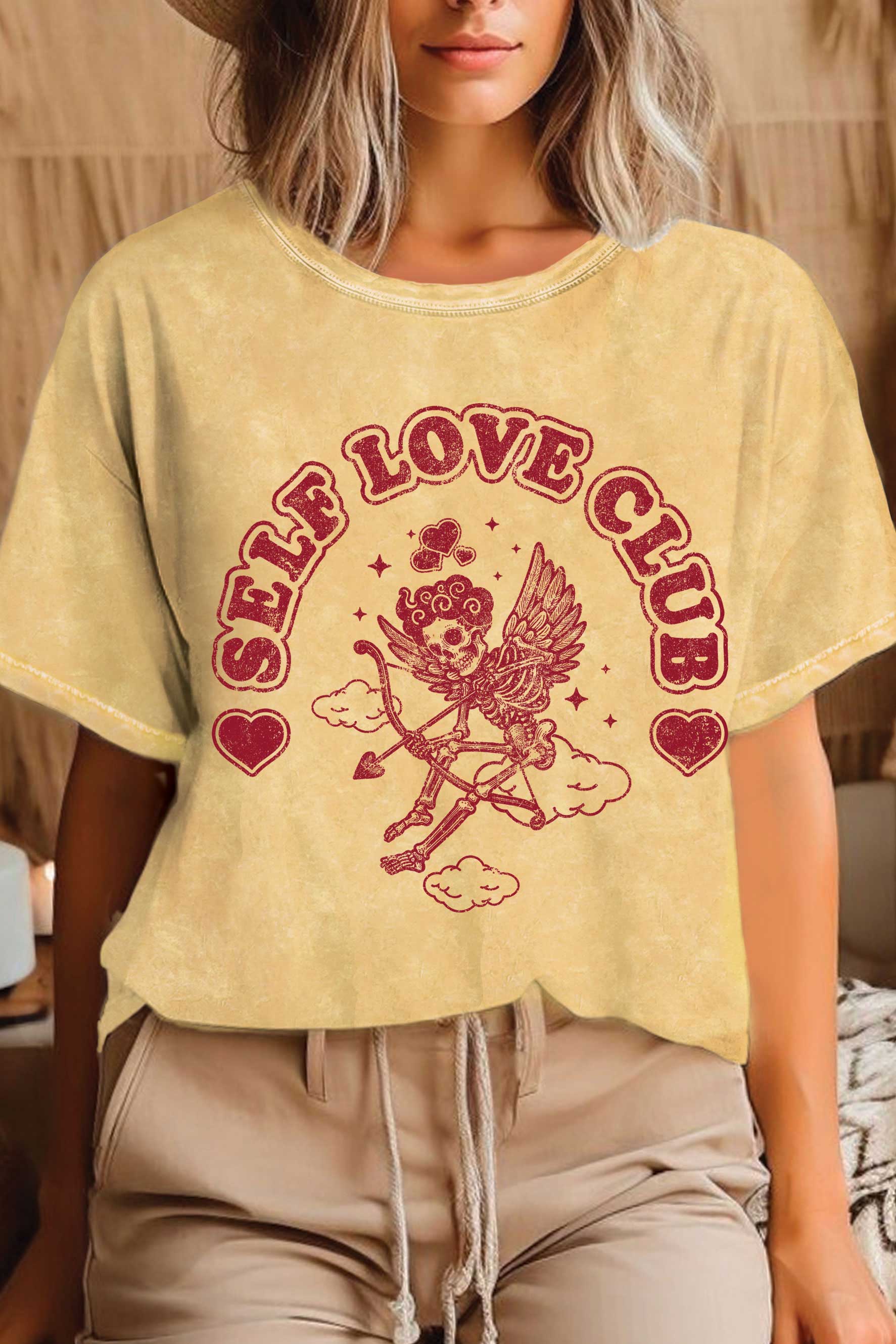Self Love Club Cupid Valentine Mineral Graphic Tshirts