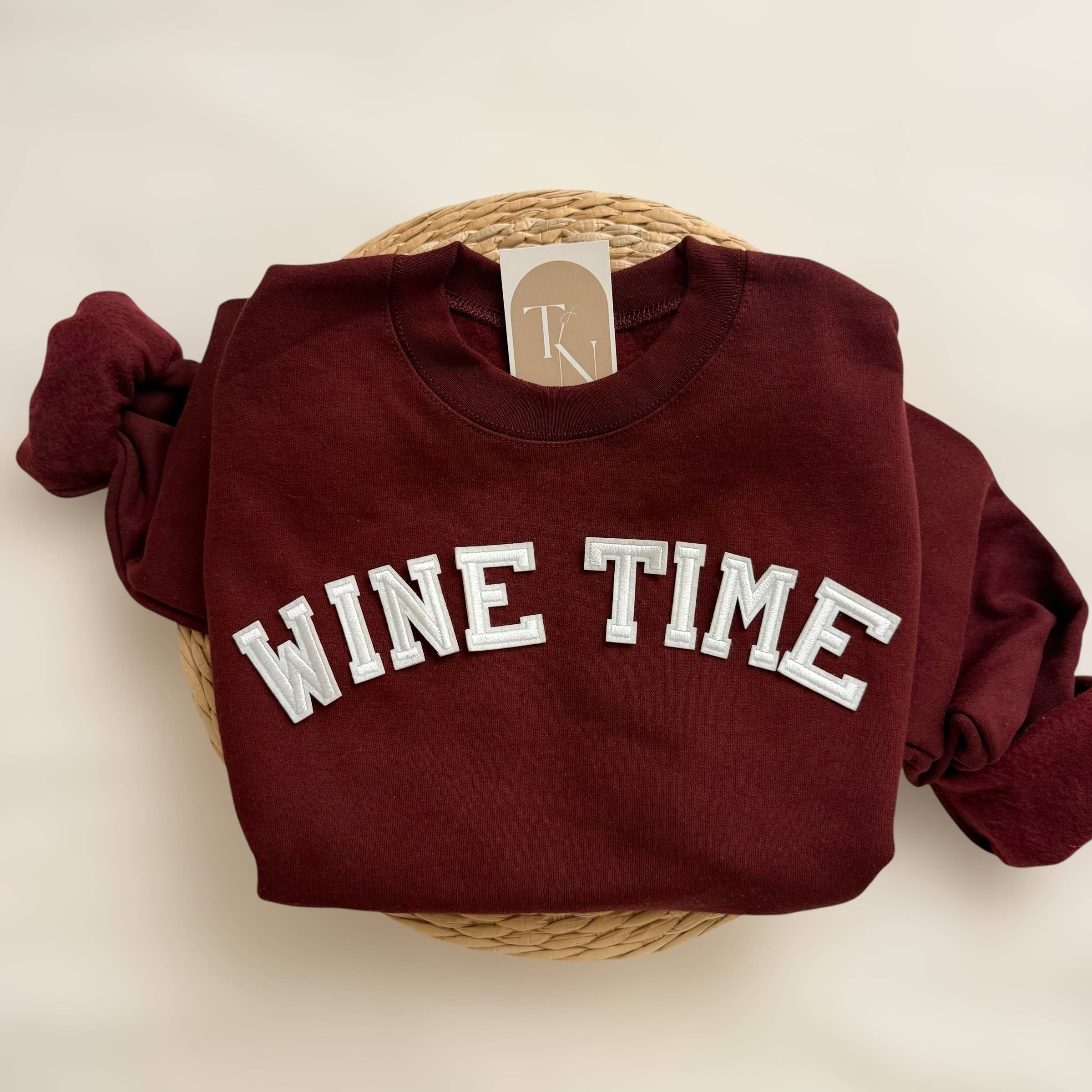 Wine Time Sweatshirt, Funny Wine Sweatshirts
