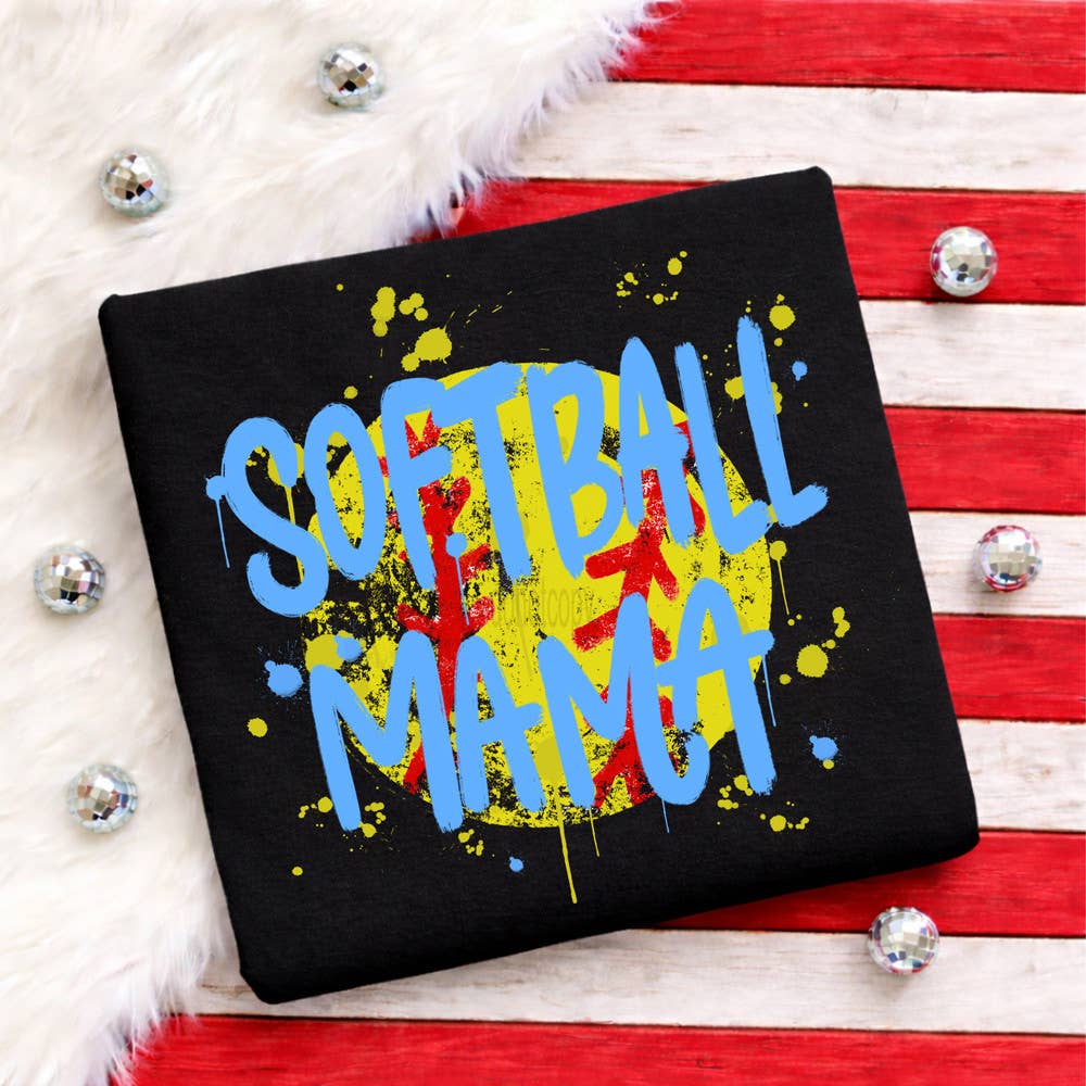 Softball Mama Paint Splatter Tee
