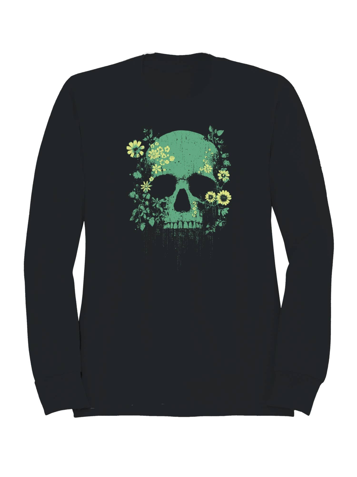 Floral Skull Grunge Art Men's Sweatshirt