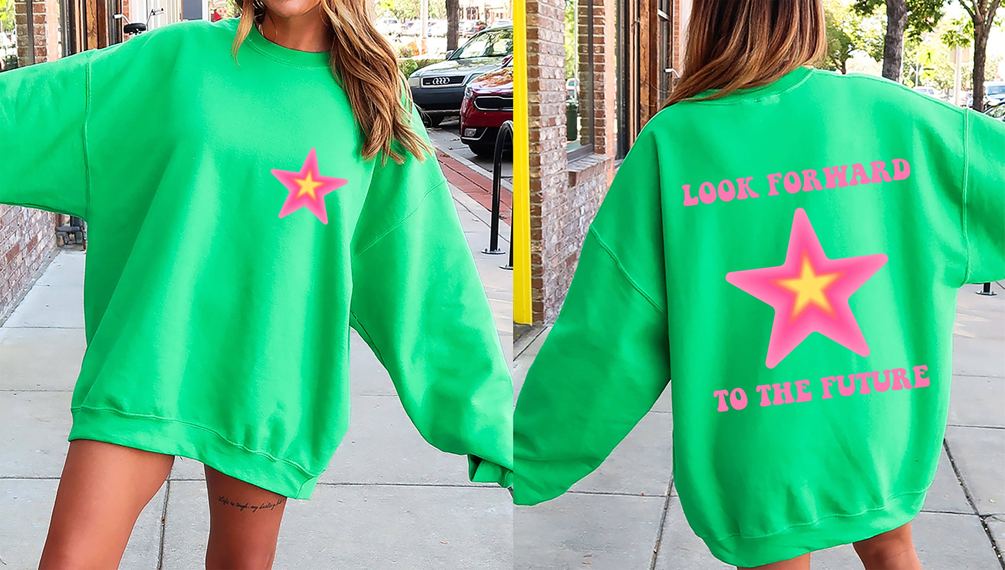 Look Forward To the Future, Retro, Aesthetic, Y2K Sweatshirt