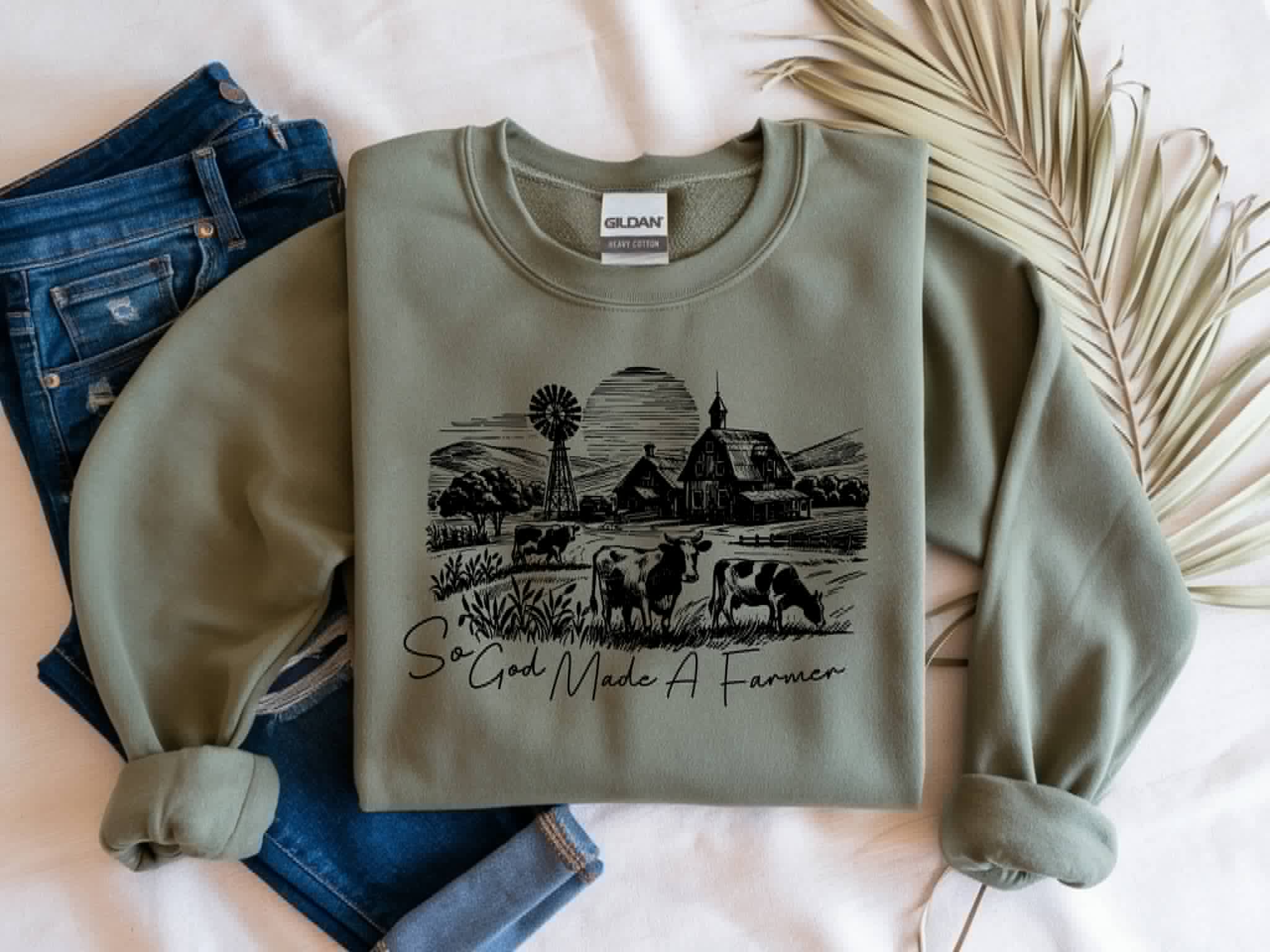 So God Made A Farmer Western Faith Graphic Sweatshirt