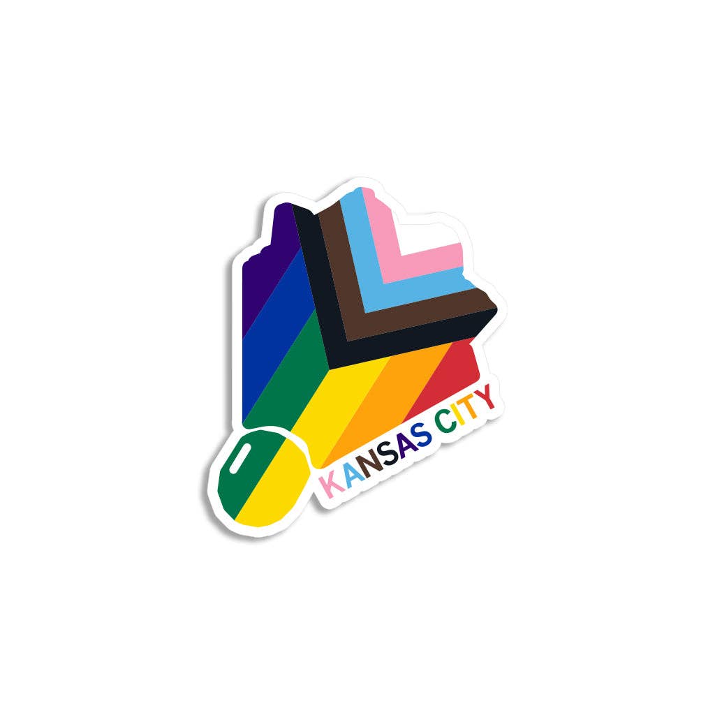 Kc Shuttlecock Progress Pride Flag Die-Cut Sticker