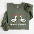 Goose Fist Bumps, Christmas, Santa, Funny, Xmas Sweatshirt