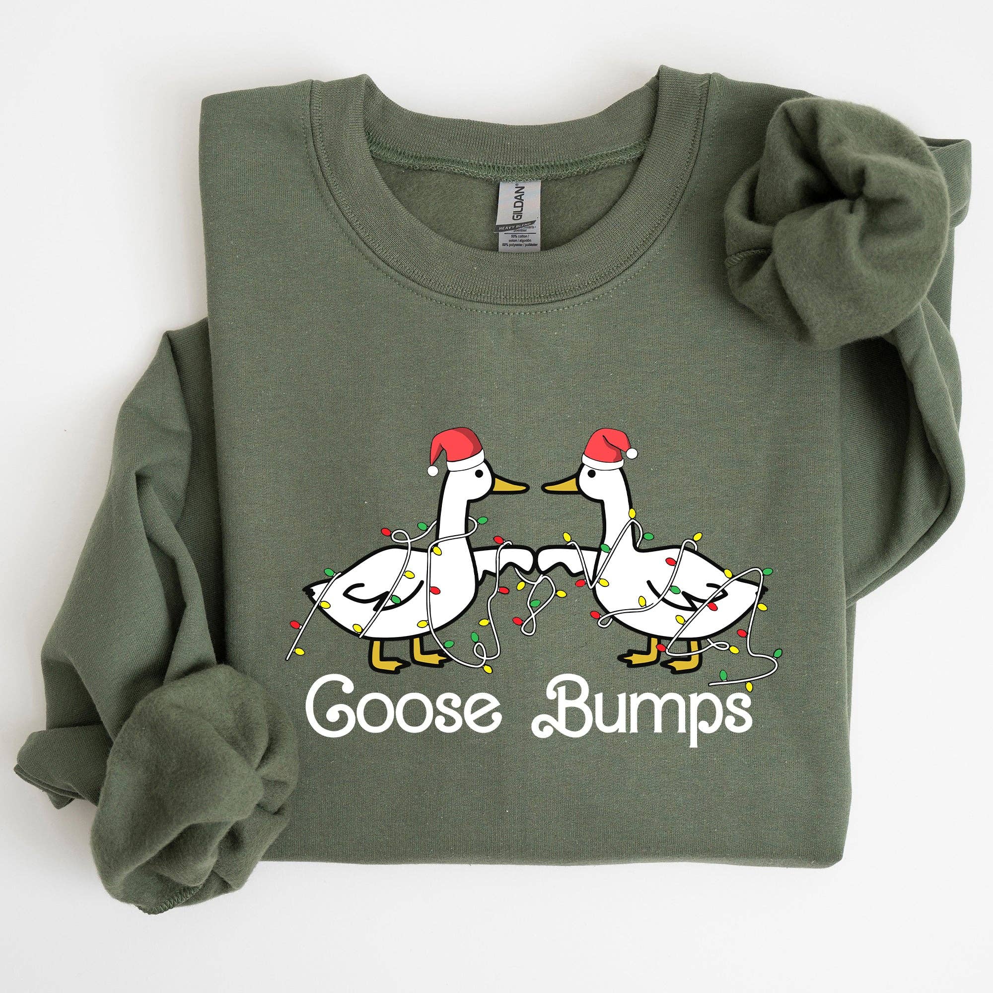 Goose Fist Bumps, Christmas, Santa, Funny, Xmas Sweatshirt