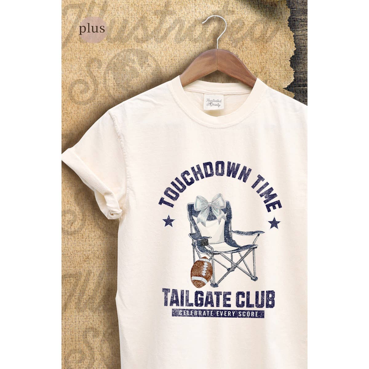 Touchdown Time  Vintage Graphic Plus Tee