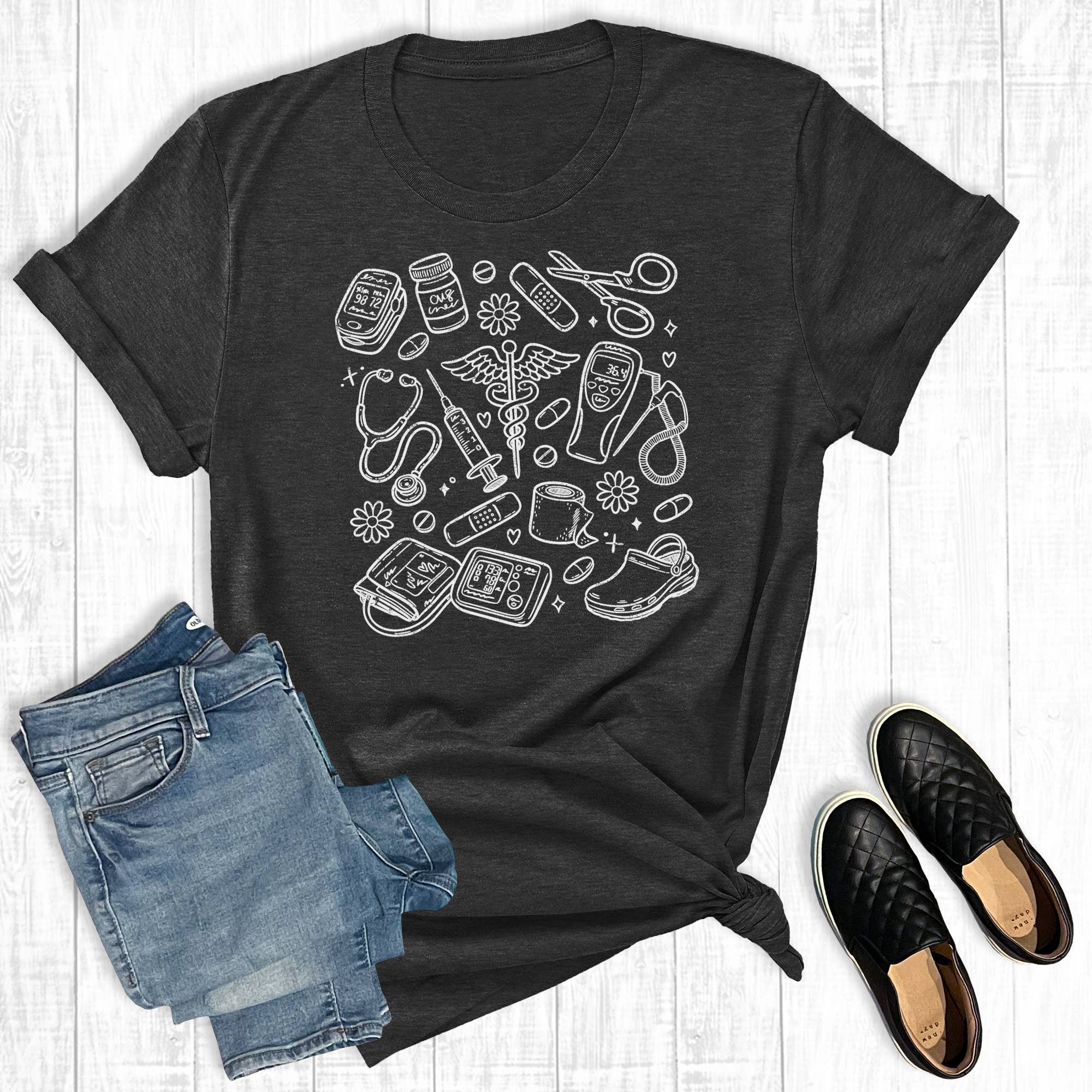 Retro Coquette Nurse Collage Graphic Tee