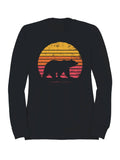 Vintage Sunset Bear Silhouette Men's Sweatshirt