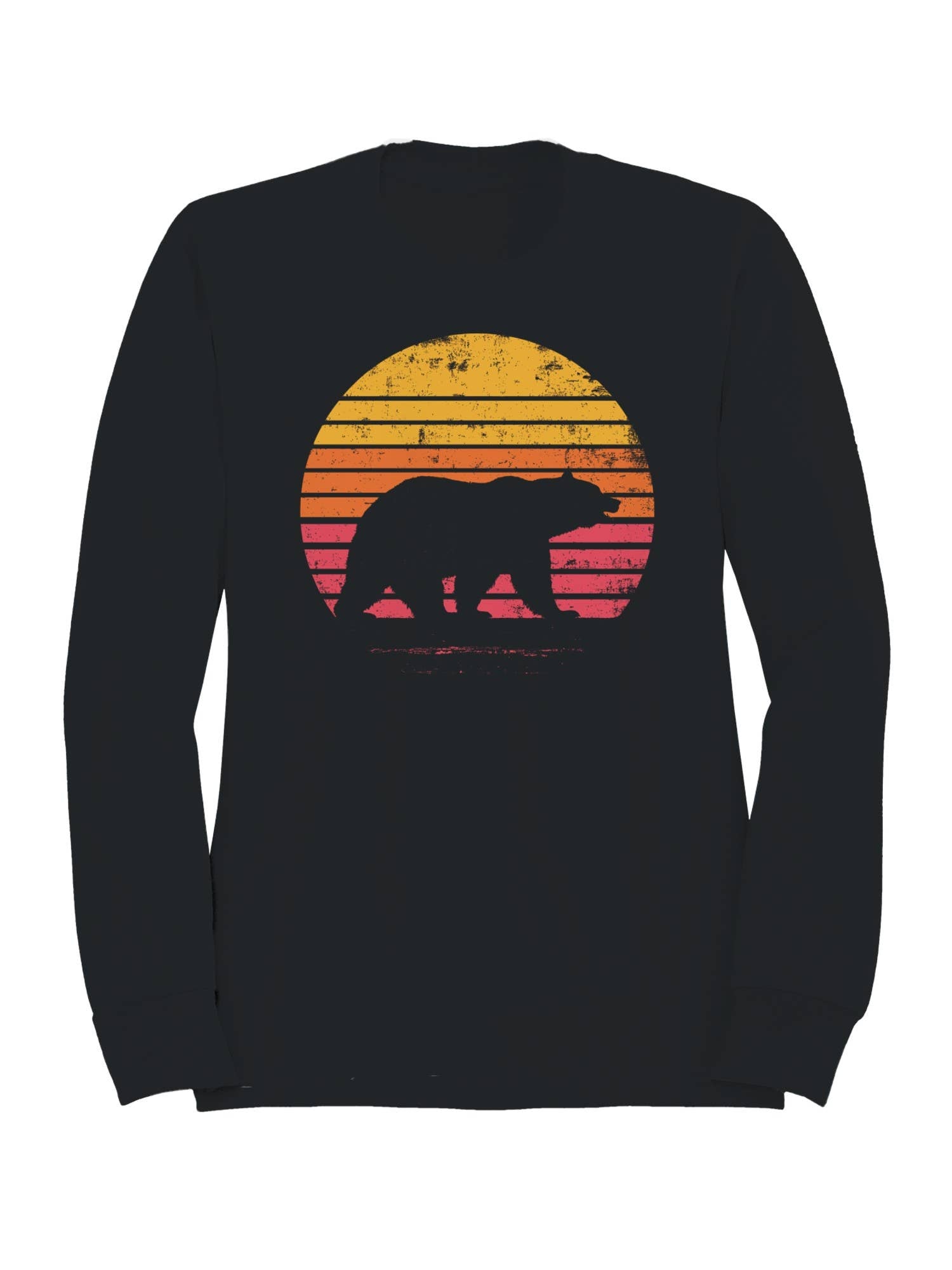 Vintage Sunset Bear Silhouette Men's Sweatshirt