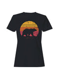 Vintage Sunset Bear Silhouette Women's T-Shirt