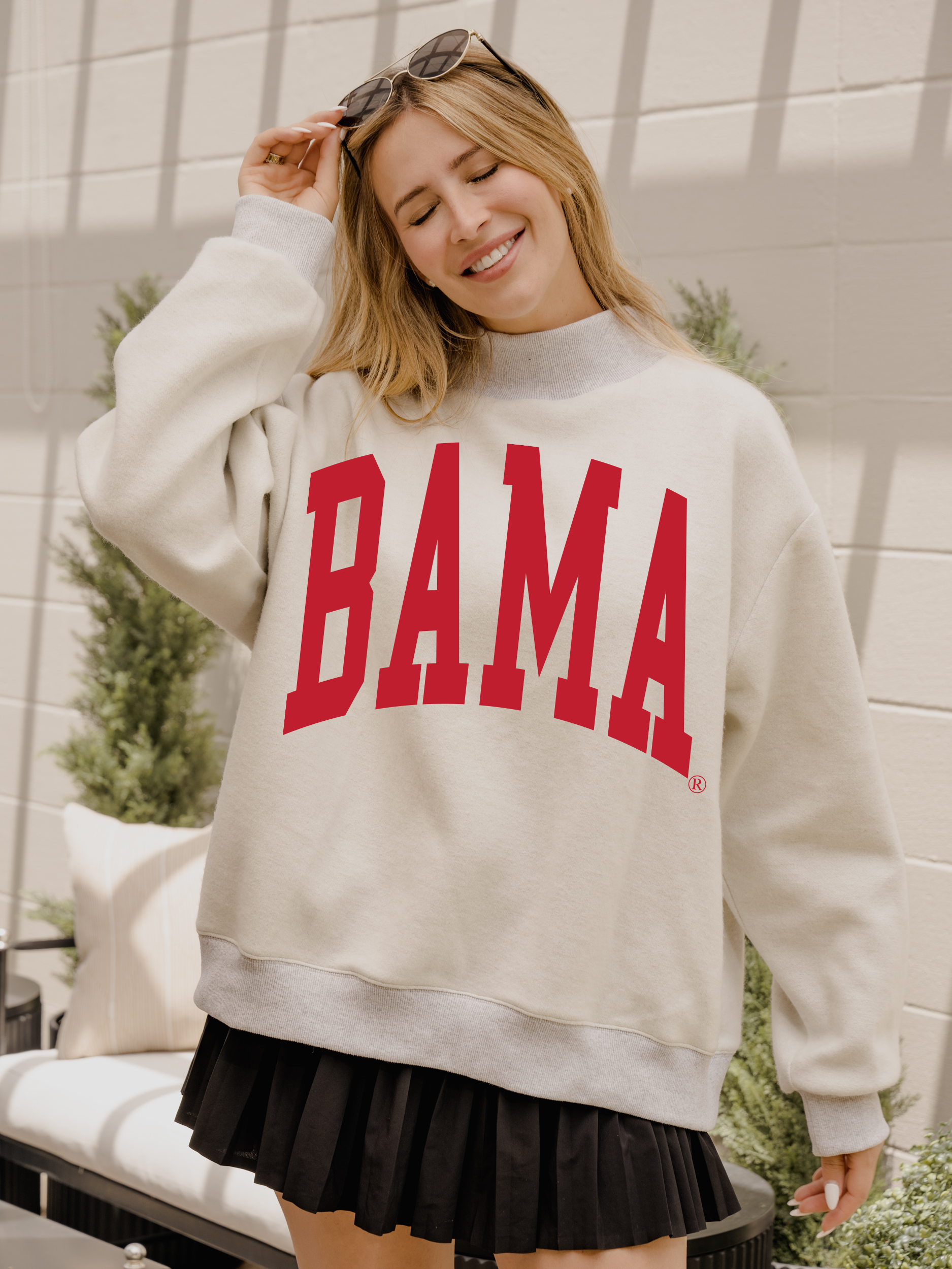 Bama Tall Boy Gray Reversible Mock Neck Sweatshirt