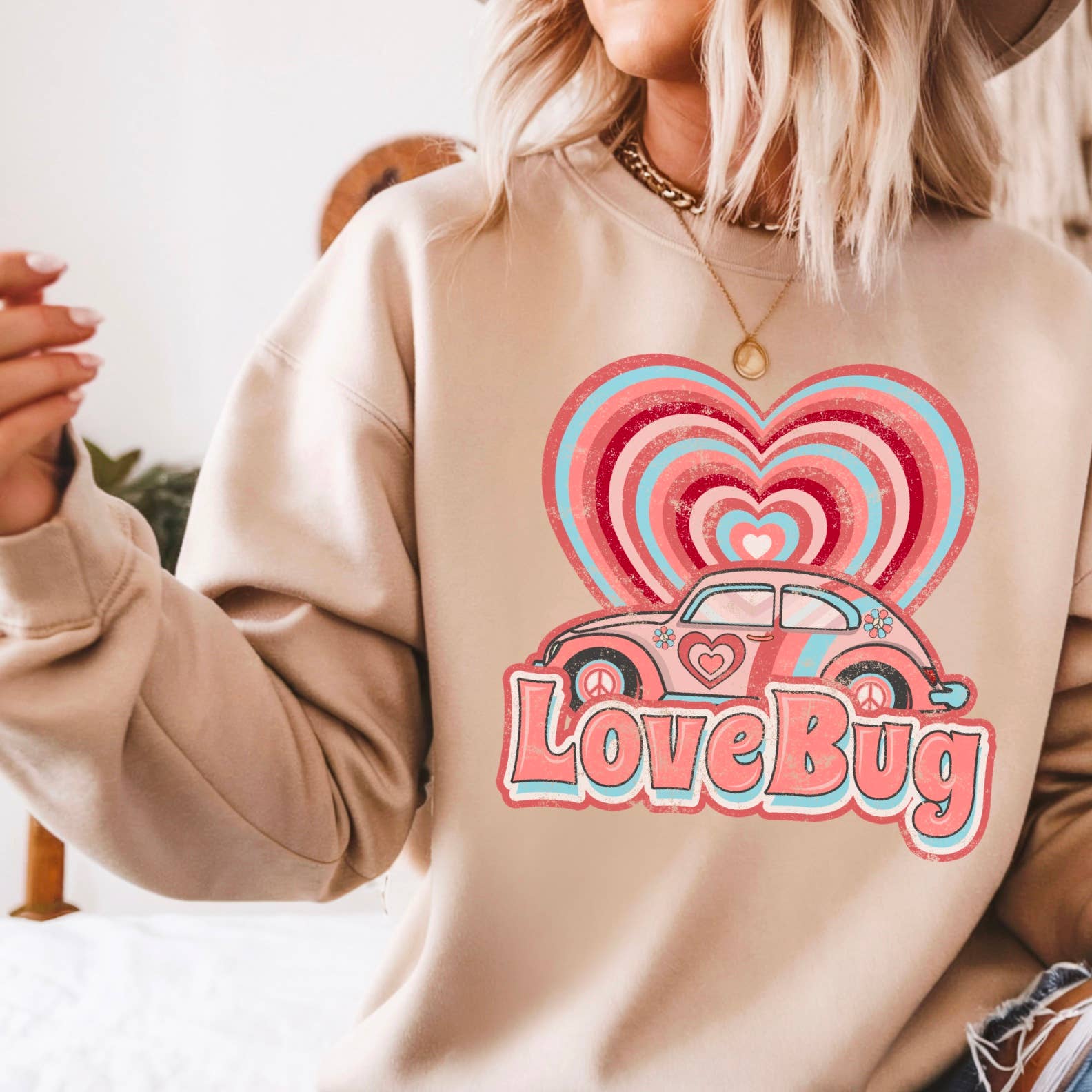 Love Bug Retro Valentine's Day Sweatshirt