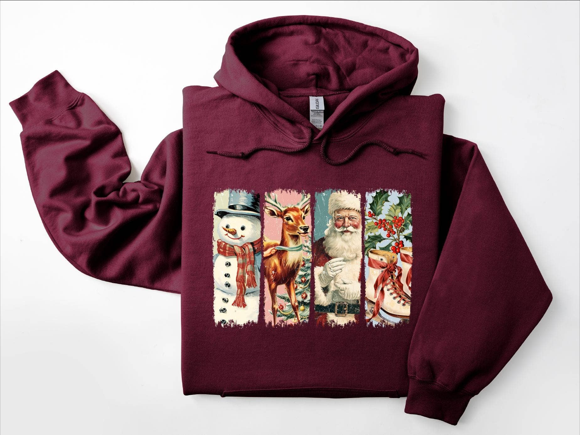Retro Christmas Santa Claus Hoodie Merry Sweatshirt
