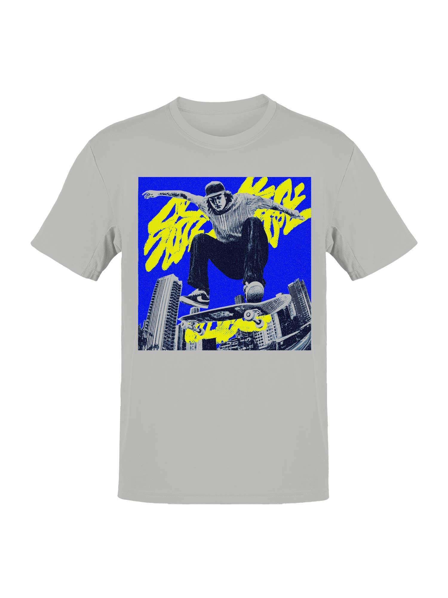 Urban Skater in Vibrant Cityscape Men's T-Shirt