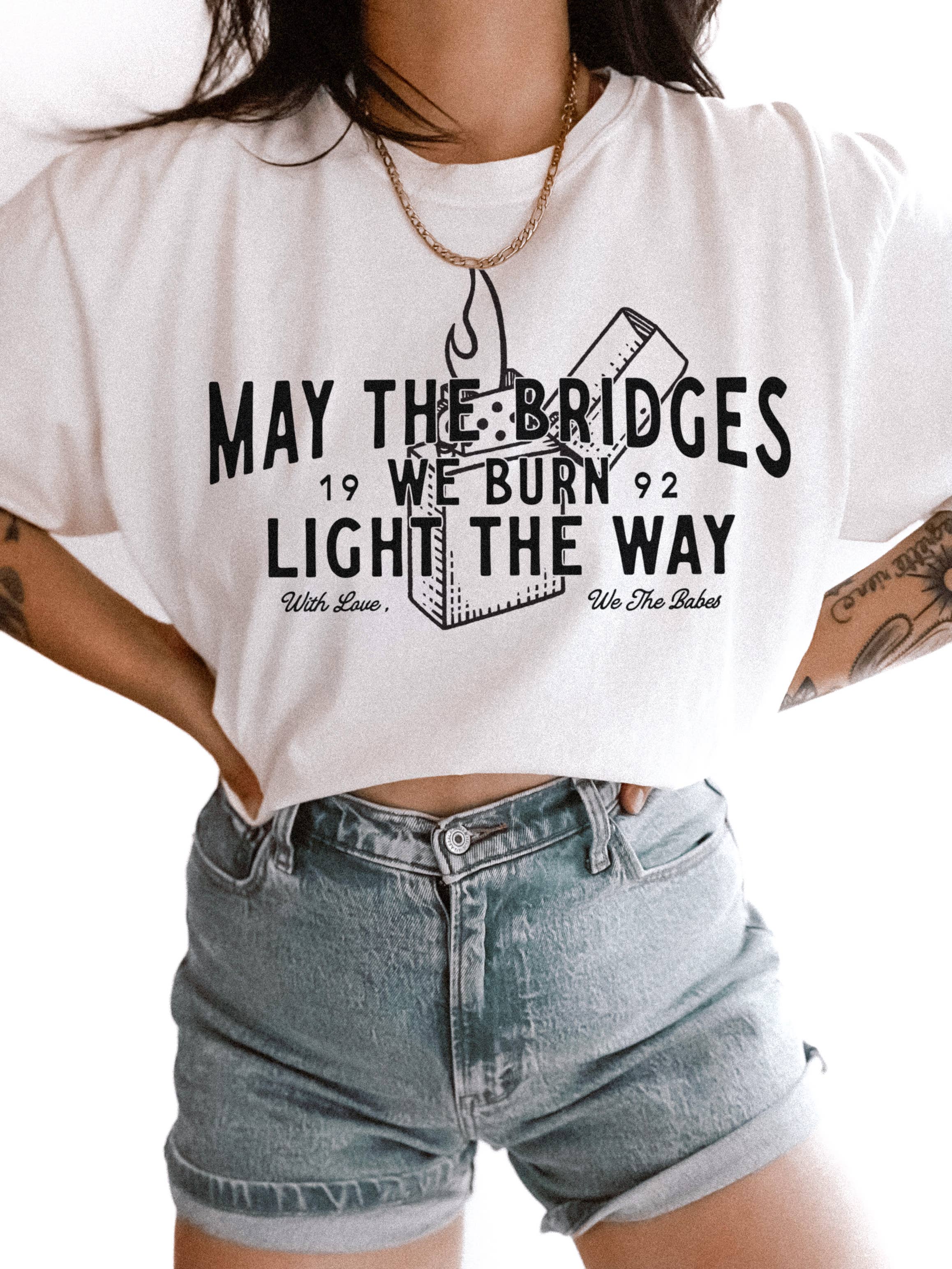 The Bridges We Burn Feminist Graphic Tee - Ivory
