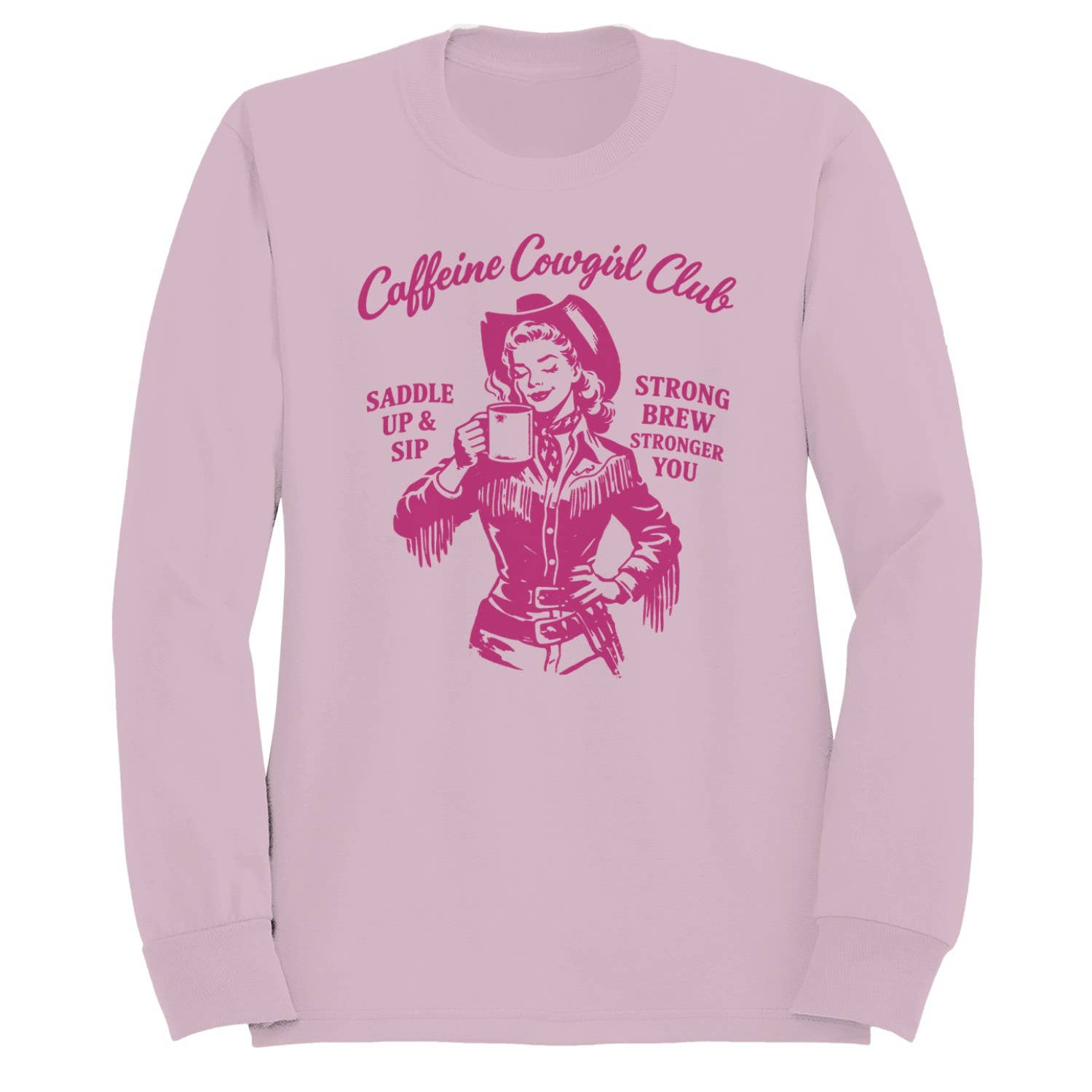 Cowgirl Coffee Club  Women's Sweatshirt Light Pink