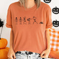 Six Dancing Skeletons T-Shirt Black Print