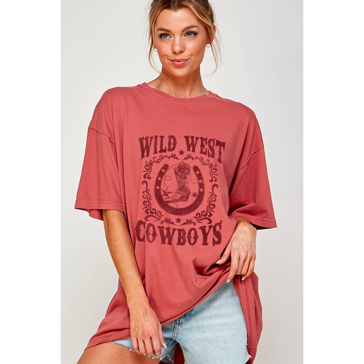 Wild West Cowboy   Graphic Oversized Tee