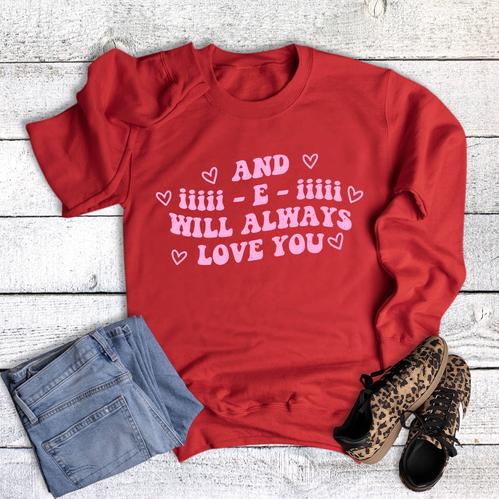 Valentine I E I Love You Sweatshirt