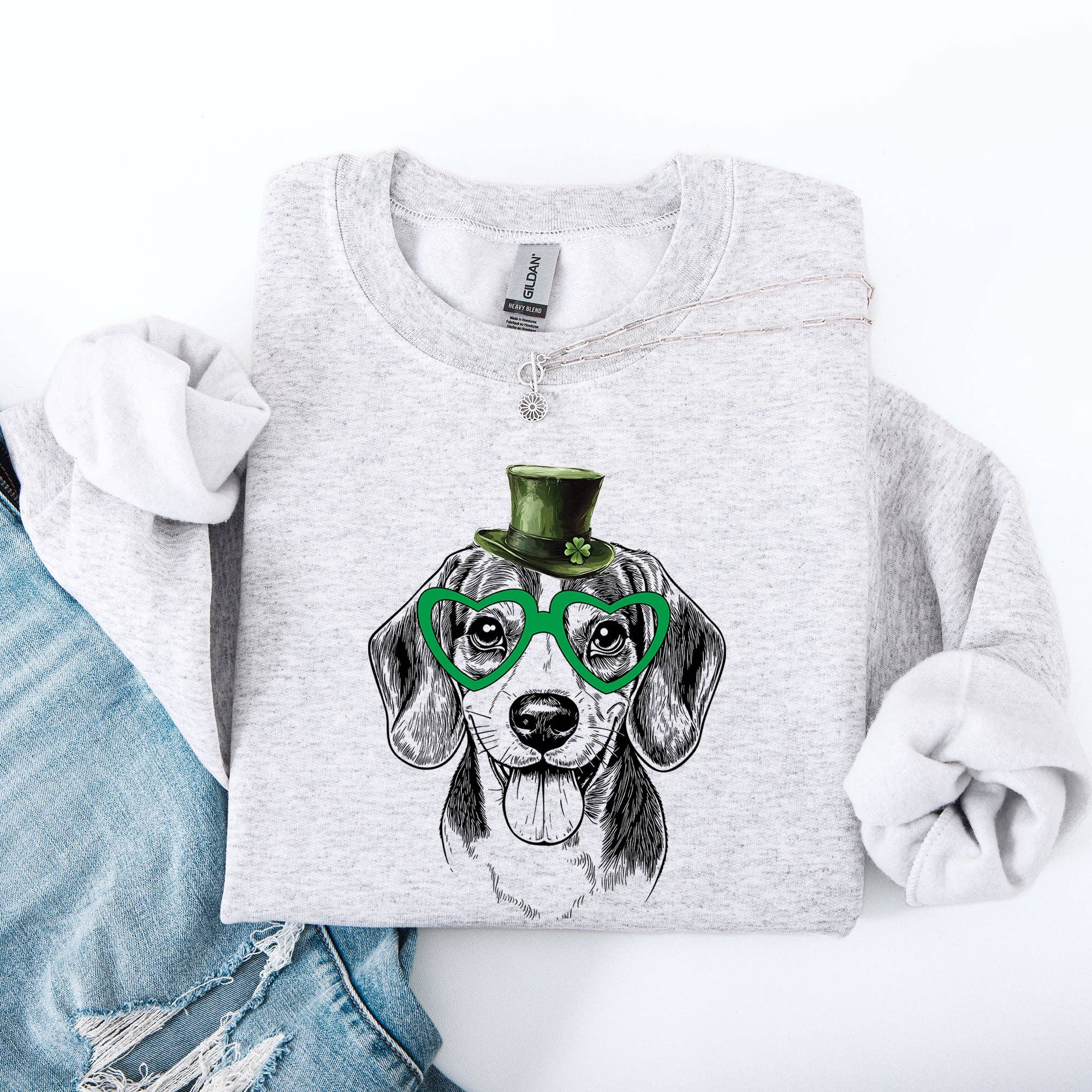 Beagle, Dog, St Patrick's Day, Lucky, Irish Sweatshirt