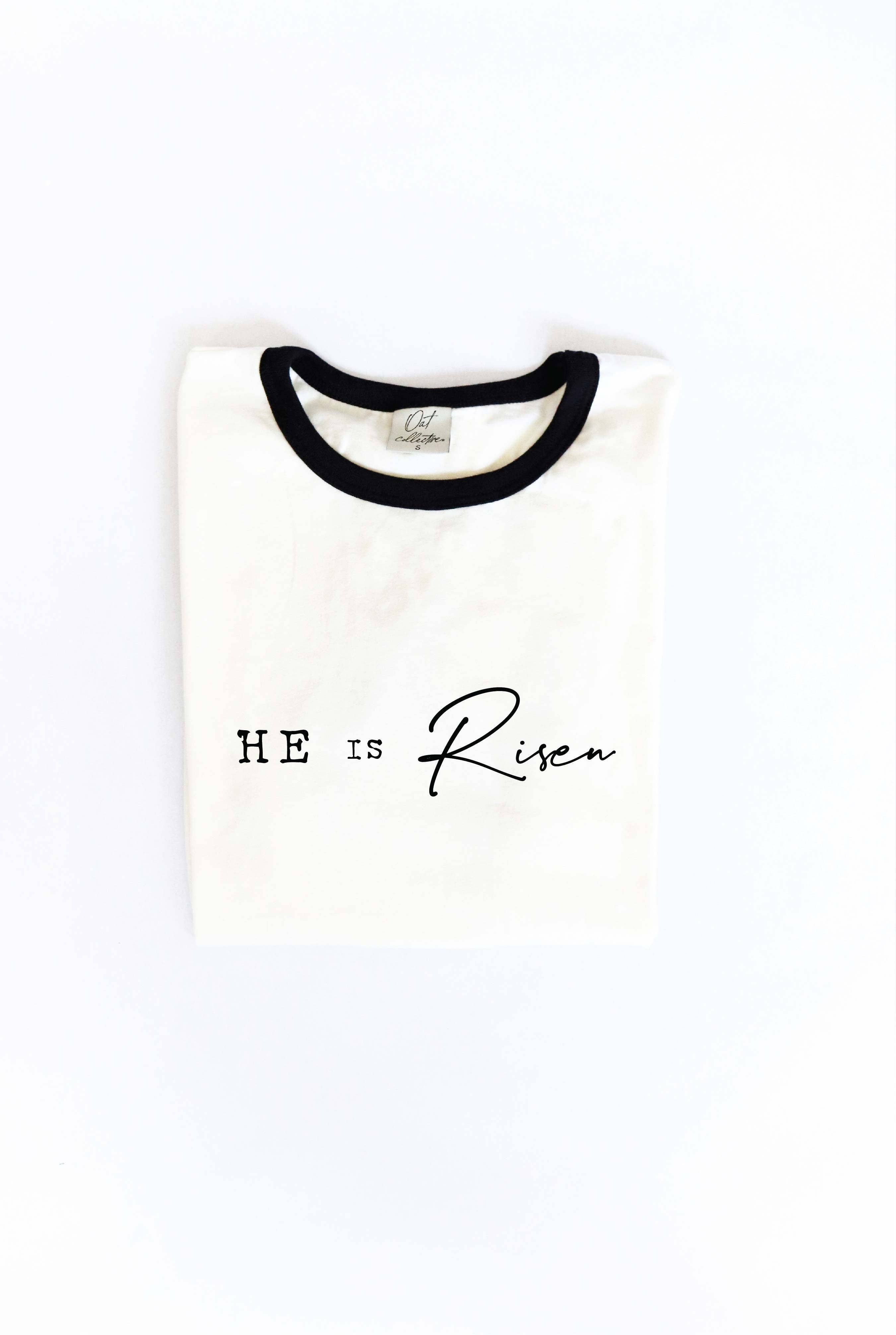 He Is Risen Ringer Graphic T-Shirt